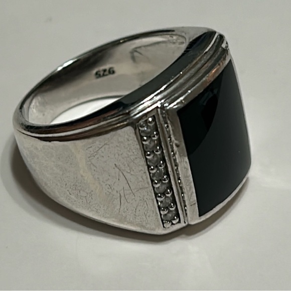 Other - Men's Sterling Silver and Black Ring